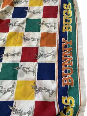 1997 Warner Bros Bugs Bunny Twin Flat Sheet 70% Polyester 30% Cotton Cutter